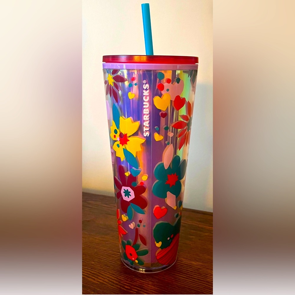 Starbucks venti tumbler floral iridescent cup